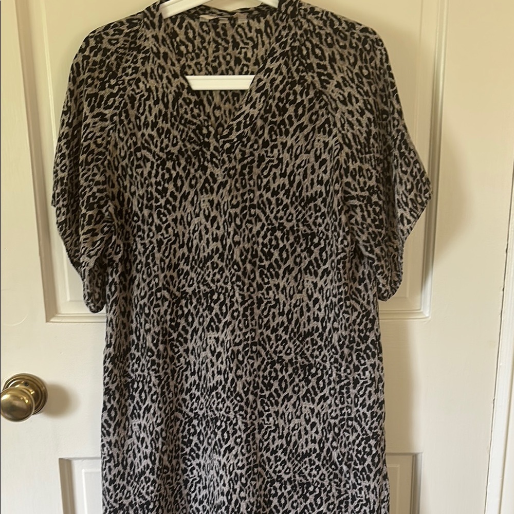 Tucker Leopard Print Midi Silk Dress XS